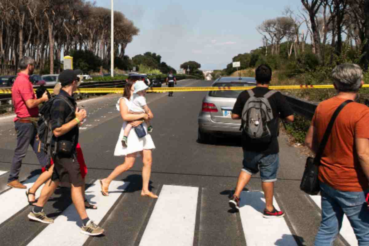 Via Cristoforo Colombo, incrocio con Malafede, Riserva del Presidente, due persone straniere sono state investite a pochi passi dalle strisce pedonali mentre tentavano di raggiungere il pullman.